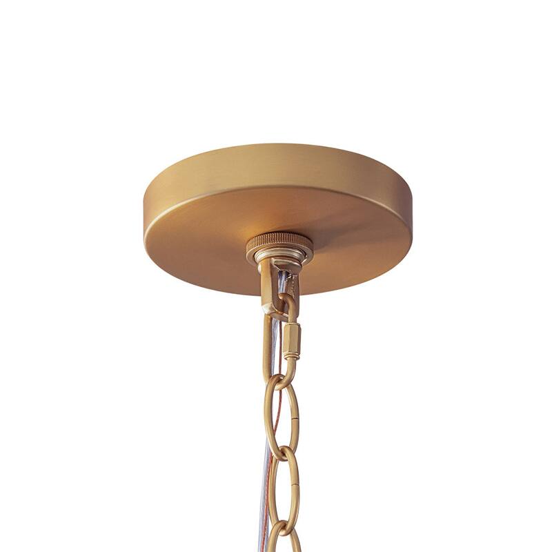 Mid-Century Modern 1-Light Round Opal Glass Pendant Light 14.8in