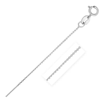 14k White Gold Cable Link Chain Necklace 0.7mm