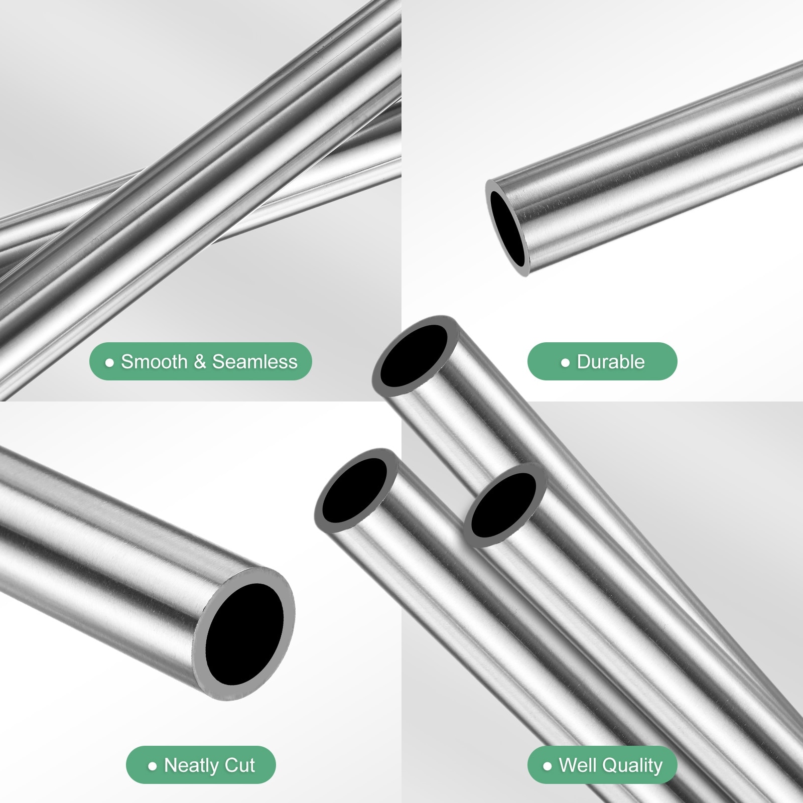 304 Stainless Steel Tube, Seamless Stainless Steel Tubing for Construction/DIY Crafting - Silver