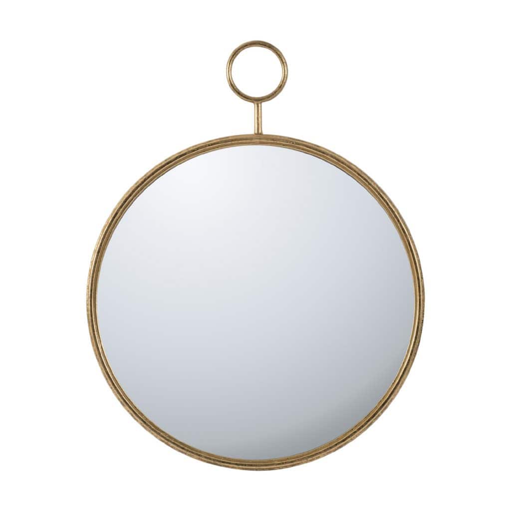 Round Metal Framed Wall Mirror - 28.25" - Gold