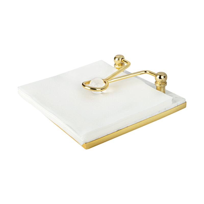 Square Napkin Holder with Clear Ball - 7.5" - Clear Ball