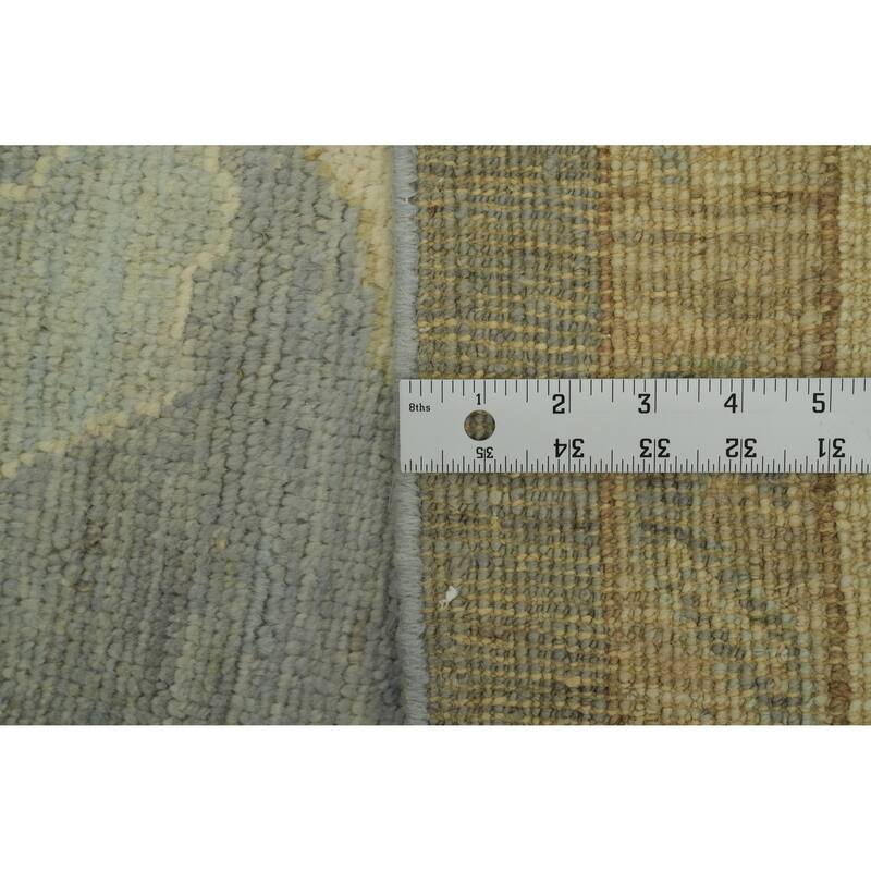 Vegetable Dye Gray Oushak Turkish Large Rug, Floral Geometric Carpet - 13' 9'' X 10' 3''