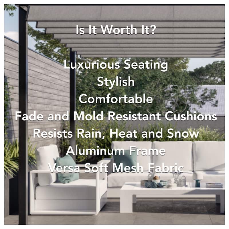 Faena White 4-Piece Aluminum Outdoor Conversation Seating Set