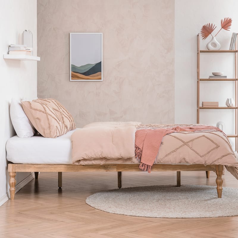 MH London Rhonda Solid Mango Wood Platform Bed