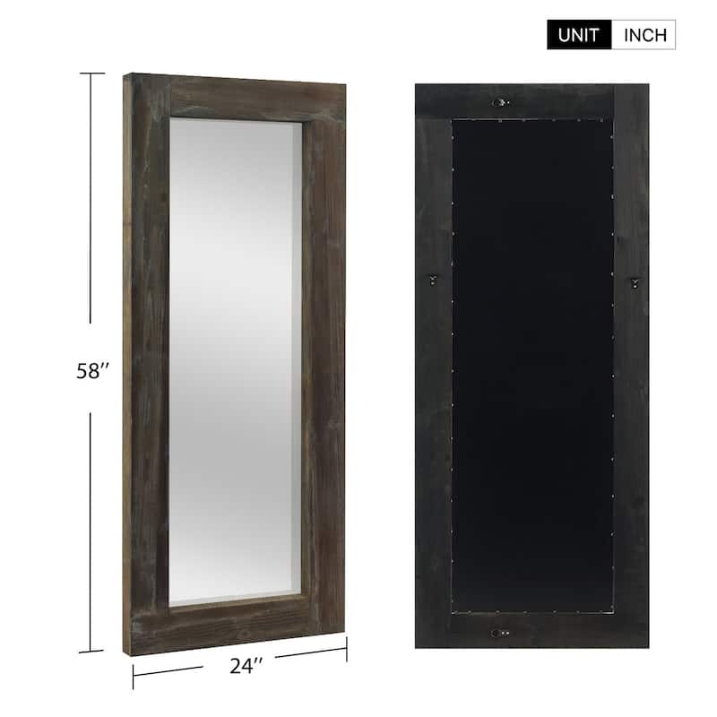 Vintage Wood Framed Dressing Mirror Floor Mirror Farmhouse