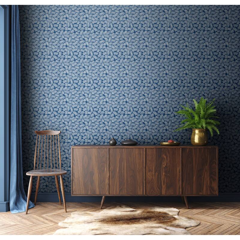 ohpopsi Elements Indigo Scribbled Arches Wallpaper