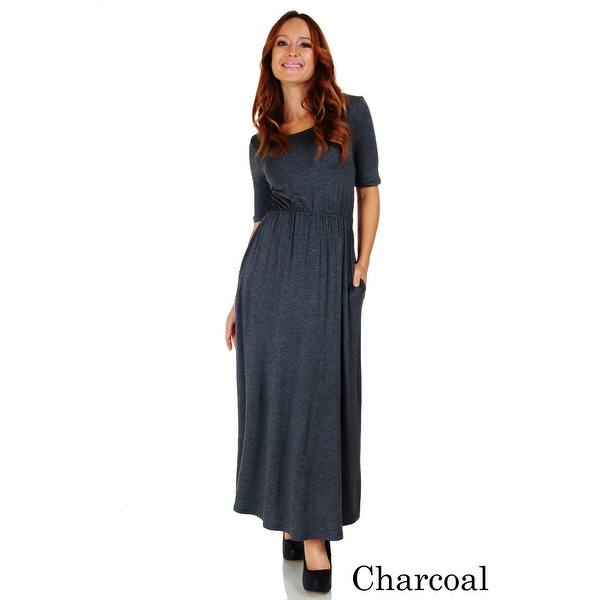 Shop Simply Ravishing Women S Half Sleeve Full Length Maxi Blouson Dress With Pockets Size S 3x Overstock 20526018
