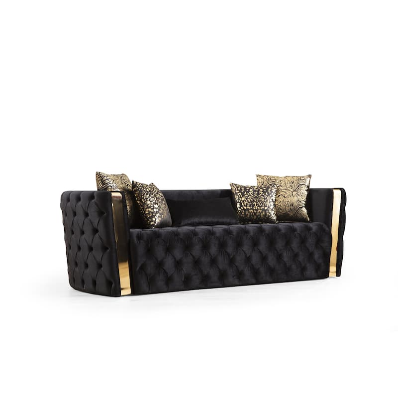 Velvet Sofa in Black
