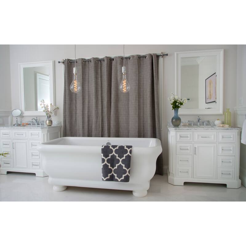 Bulbrite 1-Light White Contemporary Pendant Socket and Canopy with LED Light Bulb - 4W Pear Shaped Grand Filament