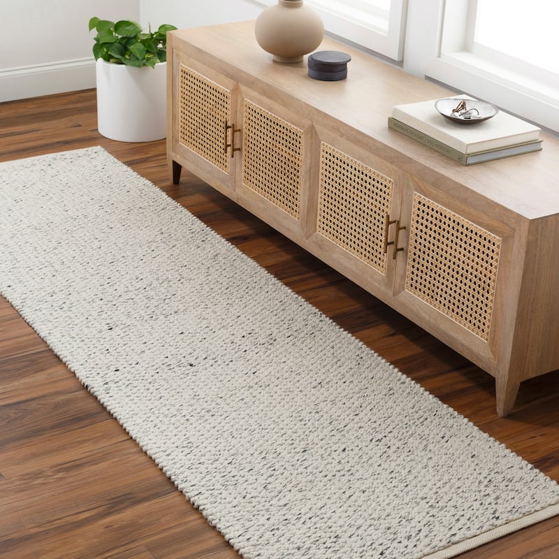 Shannon Farmhouse Area Rug - Ivory/Gray - 2' 6" x 8'