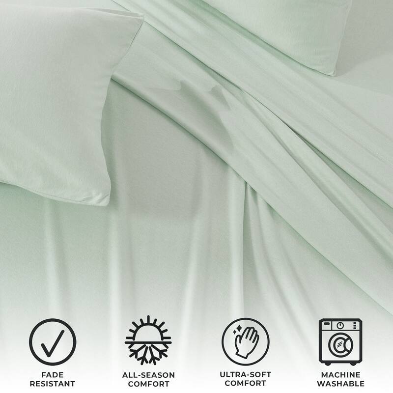 Linery & Co. Heathered Melange Cotton Jersey Knit Sheet Set