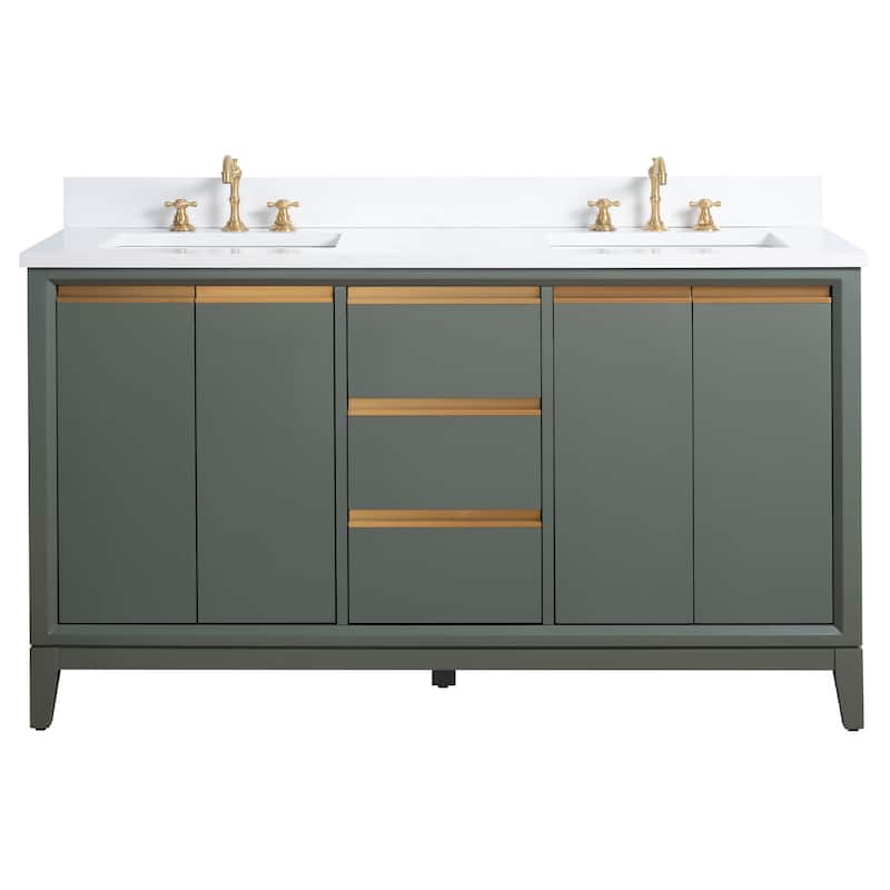 Vanity Art Bathroom Vanity with Ceramic Sink and Engineered Marble Top