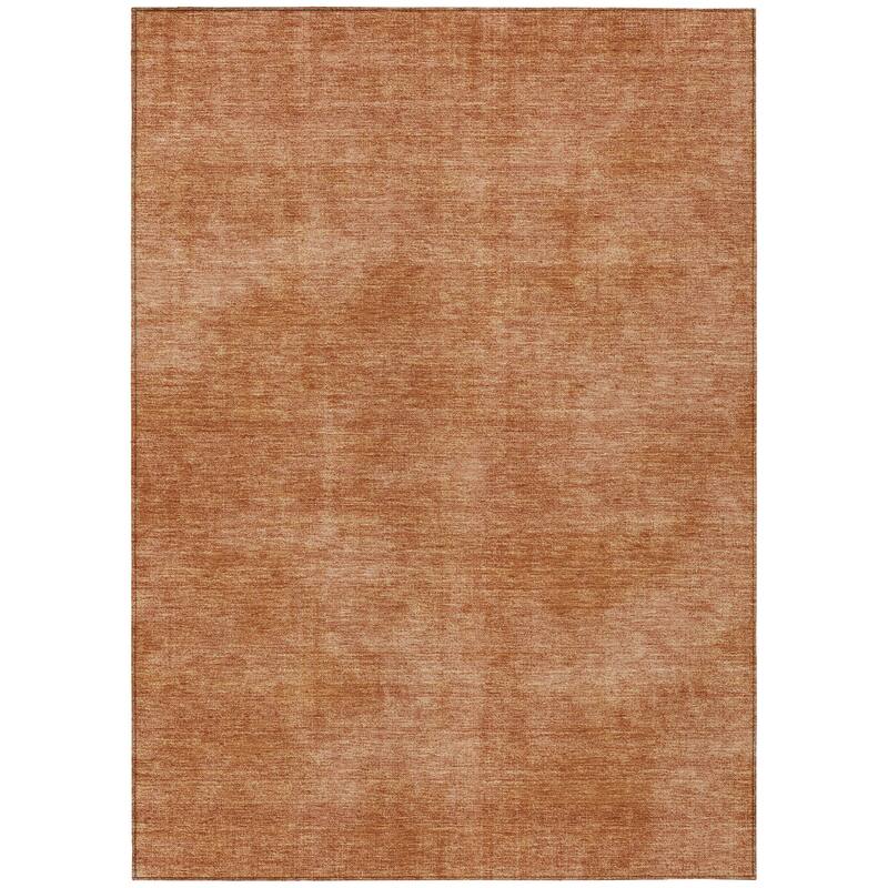 Machine Washable Indoor/ Outdoor Simple Solid Chantille Rug