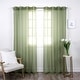 preview thumbnail 3 of 33, Aurora Home Linen-Textured Semi-Sheer Bronze Grom Curtain Panels Panels of 2-84" & 96"