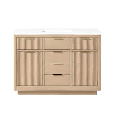 OVE Xander Bathroom Vanity with White Engineered Stone Top