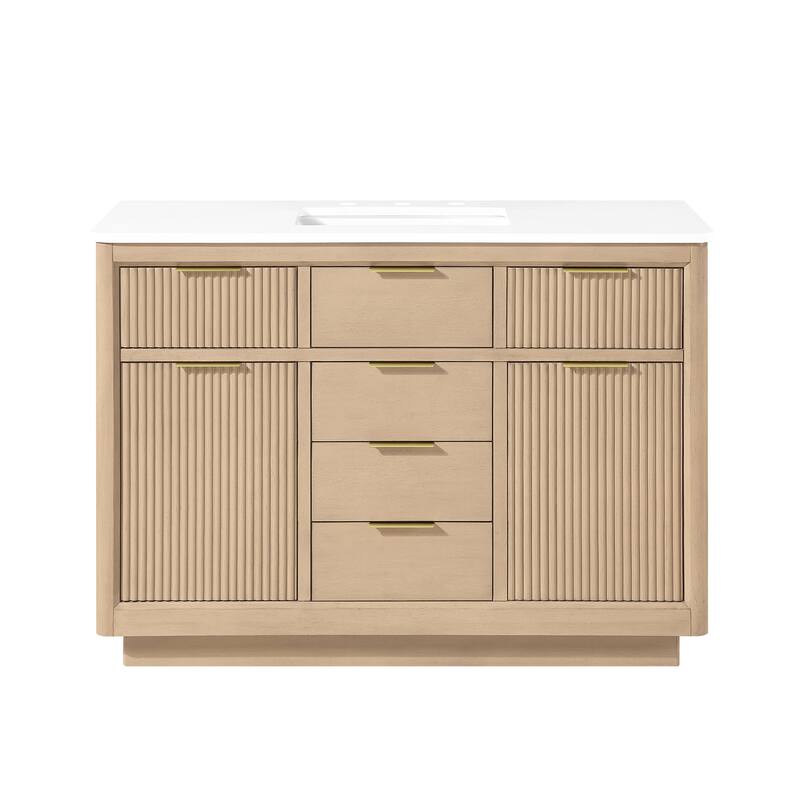 OVE Xander Bathroom Vanity with White Engineered Stone Top