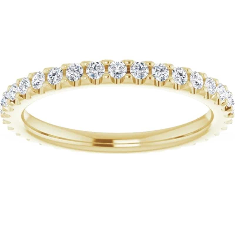 3/8ct Diamond Eternity Ring Yellow Gold Womens Stackable Wedding Band