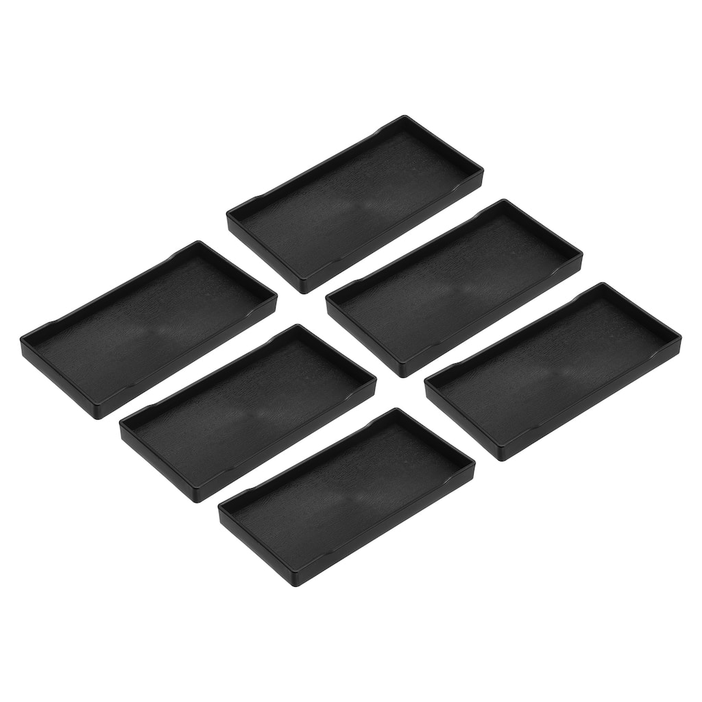 6Pcs Serving Tray Small Mini Tray 4" x 8" Plastic Rectangular Wooden Serving Trays Decorative Ottoman Platter