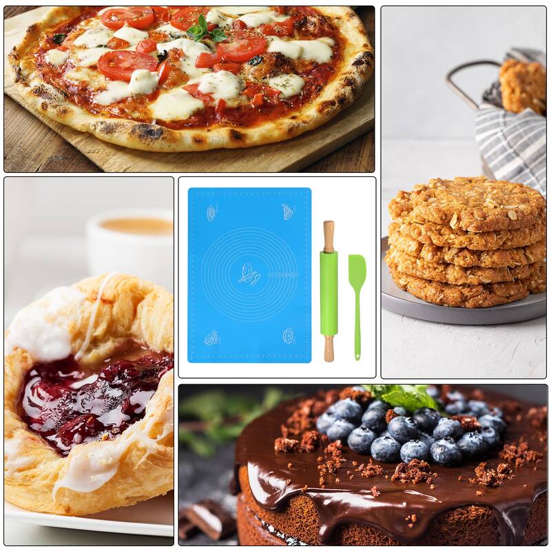 3pcs Silicone Rolling Pins for Baking 43cm x 5.2cm