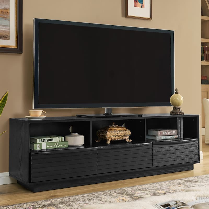 Charming Mid-Century Modern TV Stand with Versatile Storage and Stylish Design