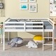 preview thumbnail 1 of 4, Full Size Pine Wood Kids Loft Bed Frame w/Guard Rails & Ladder, White White - Full