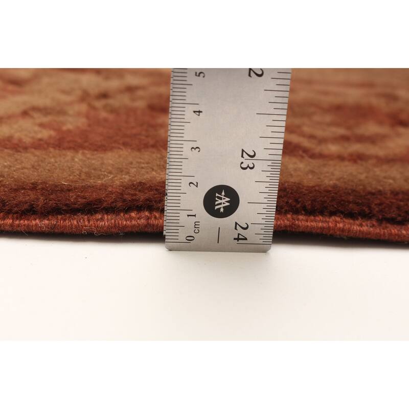 ECARPETGALLERY Hand-knotted Color Transition Brown Wool Rug - 2'10 x 11'4