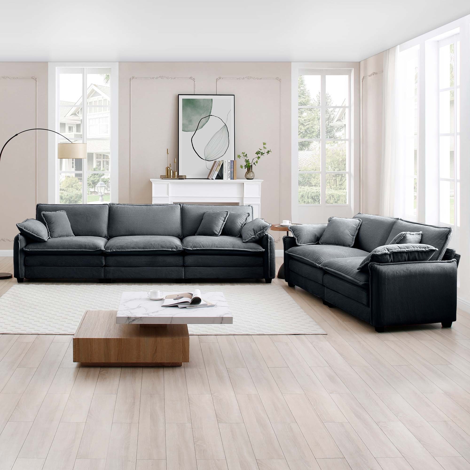 Retro Inspired Family Sofa Set Deep Seat Design Includes 2 Seater 3 Seater Bed Bath Beyond 41150225