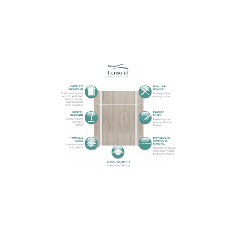 Transolid Expressions 32-in X 60-in X 96-in Glue to Wall Shower/Walls - 60" x 32" x 96"