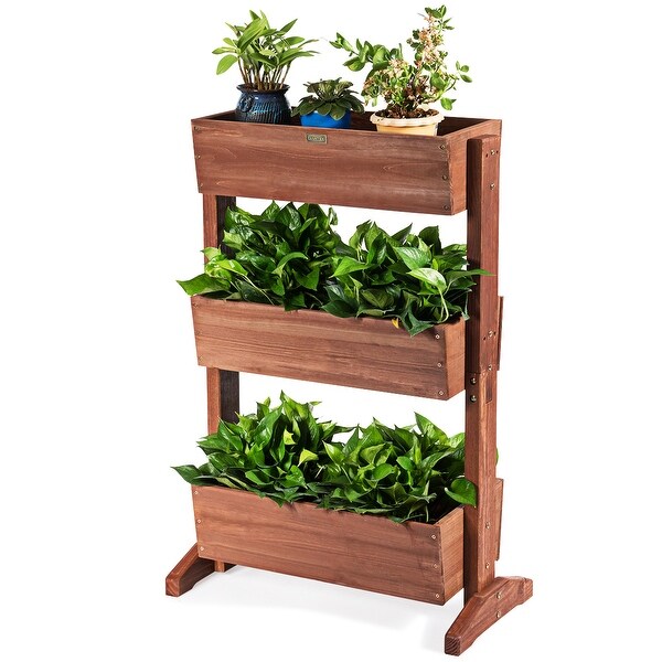3 Sizes Wooden Planter Raised Bed For Garden Patio And Balcony