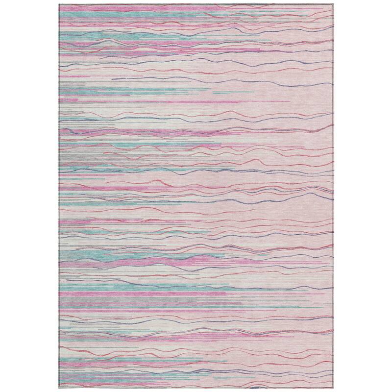 HomeRoots Striped Transitional Rectangle Outdoor Rug