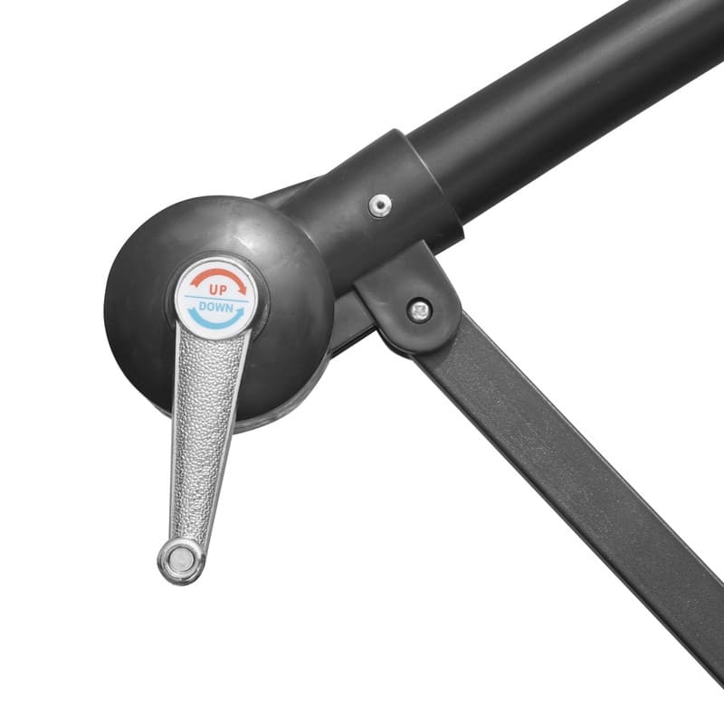 Willry Solar-Powered LED Offset Patio Umbrella with Easy Crank Lift, Tie Closure for Gardens, Balconies, Decks, Swimming pools