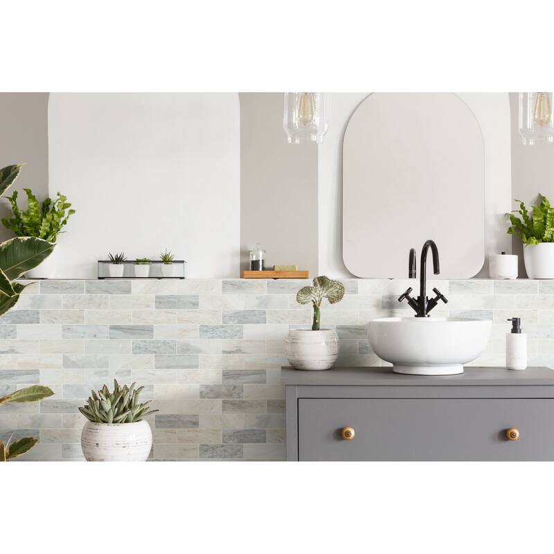 Ackland AKM-S-2X6SWP-CA 12" x 12" Marble Subway Floor and Wall Tile -