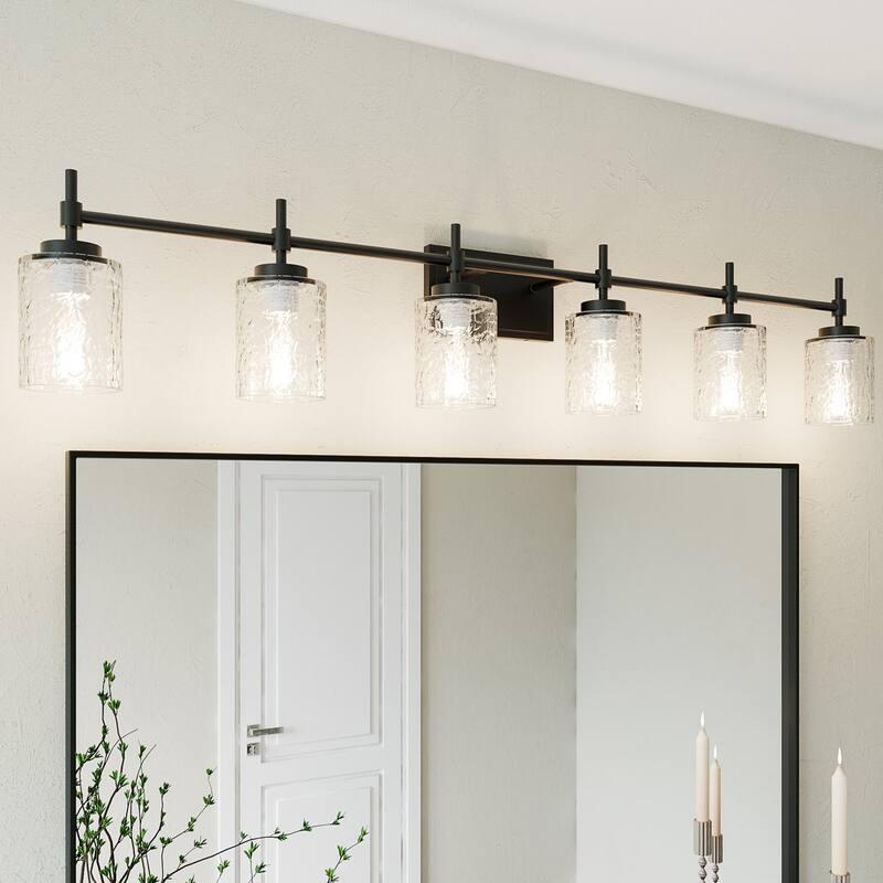 Acroma Dimmable Bathroom Vanity Light with Water Ripple Clear Shade