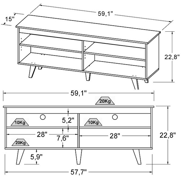 Carson Carrington Kerteminde 58-inch Modern TV Console
