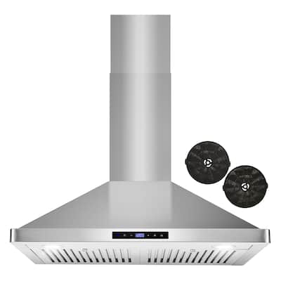 Cosmo 30 in. Ductless Wall Mount Range Hood in Stainless Steel with Carbon Filter Kit for Recirculating - 30 in.