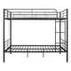 preview thumbnail 4 of 22, Full Over Full Metal Bunk Bed with Ladder and Guardrail