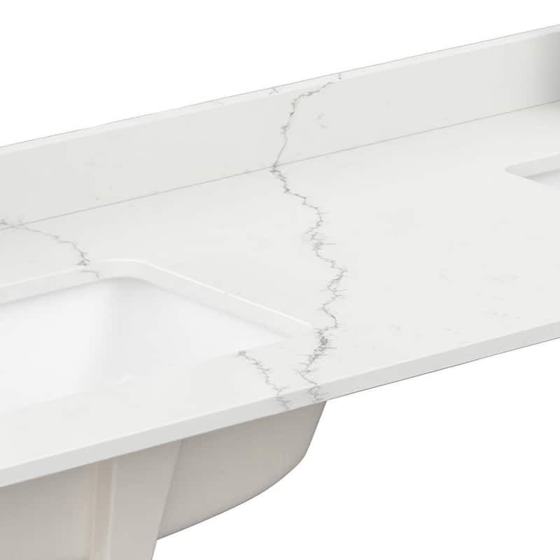Wyndham Collection WCFQC184DTOPUNS-Q 84" Quartz Vanity Top with