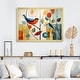 preview thumbnail 6 of 6, Designart "Green Mid Century Mod Nature III" Animals Framed Wall Art Prints 44 in. wide x 34 in. high - Gold