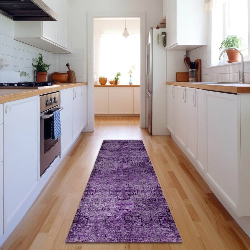 Premium Washable Super Soft Boho Modern Mayfield Rug - Eggplant - 2' 3" x 7' 6" - Runner