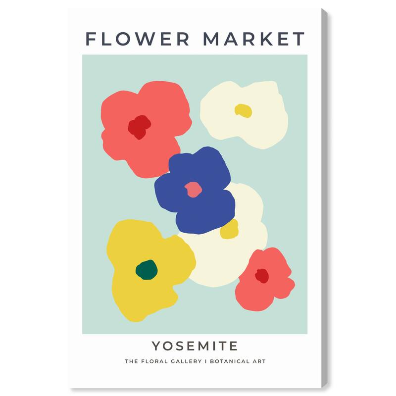 Wynwood Studio Canvas Floral and Botanical Flower Market Yosemite Blue and Modern & Contemporary Wall Art Canvas Print