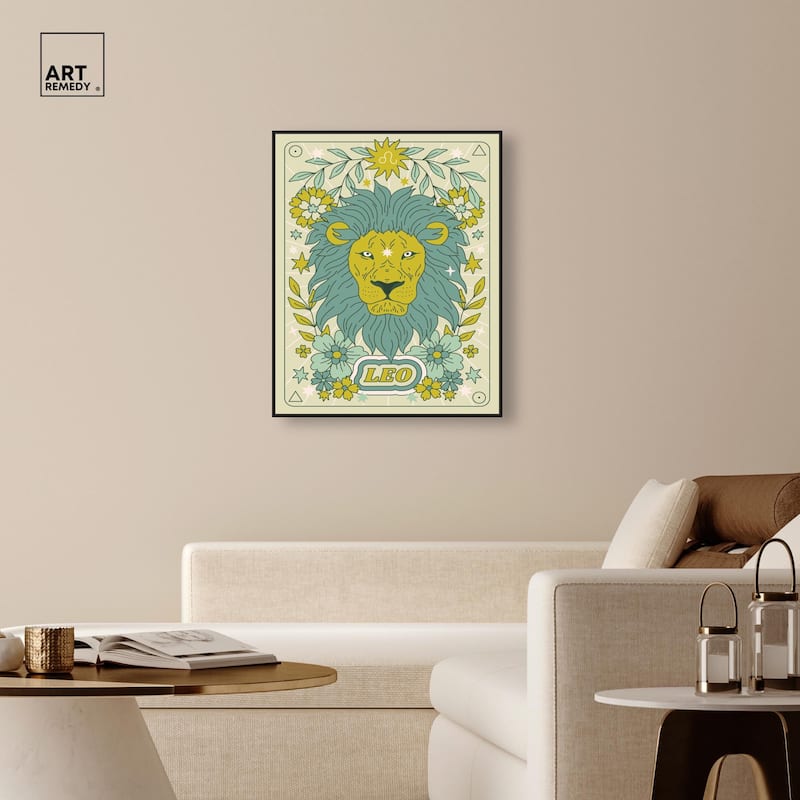 Leo Stars Card Canvas by Art Remedy