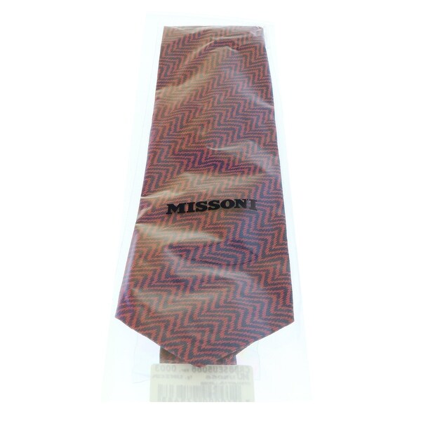 Missoni U5066 Navy Blue//Gray chevron 100/% Silk Tie for Mens