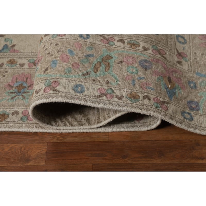 Tabriz Persian Area Rug Handmade Traditional Beige Wool Carpet - 9'9"x 12'4"
