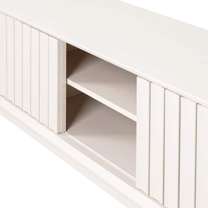 Damien 58 in. Farmhouse 3-Storage Sliding Door TV Stand Fits TVs up to 65 in. with Cable Management, by JONATHAN Y - 58"