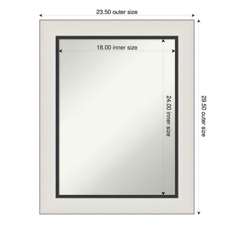 Ellie Non-Beveled Framed Wall Mirror - 24 x 30 in - Ellie Silver Black