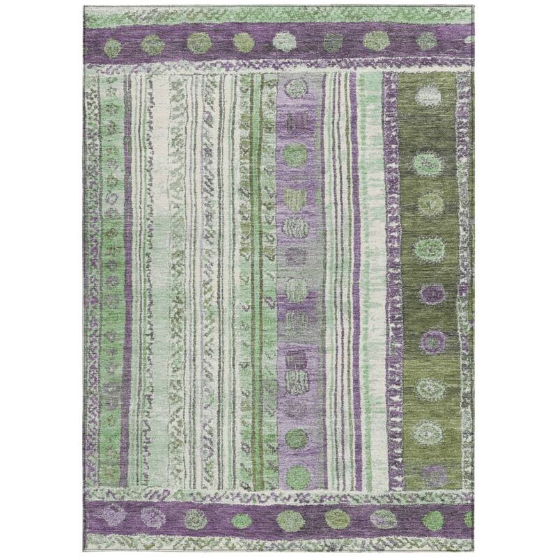 HomeRoots Striped Transitional Rectangle Outdoor Rug