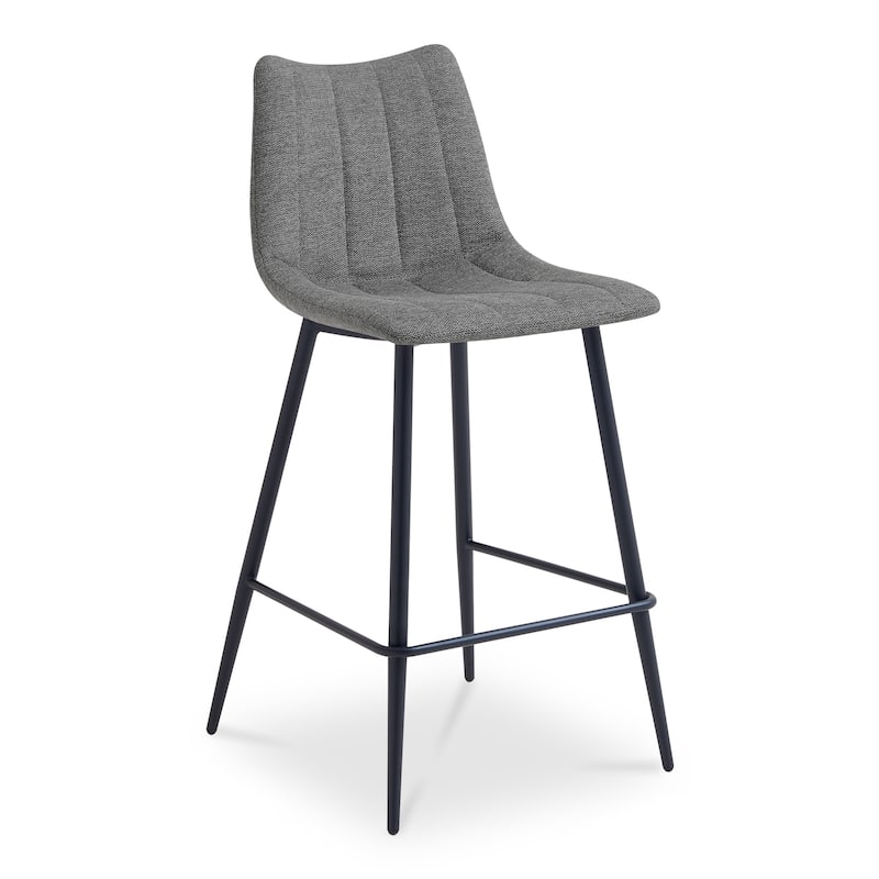 NADAAL STUDIOS Florian Counter Stool, Performance Upholstery and Steel Legs, Dark Grey - Set of 2