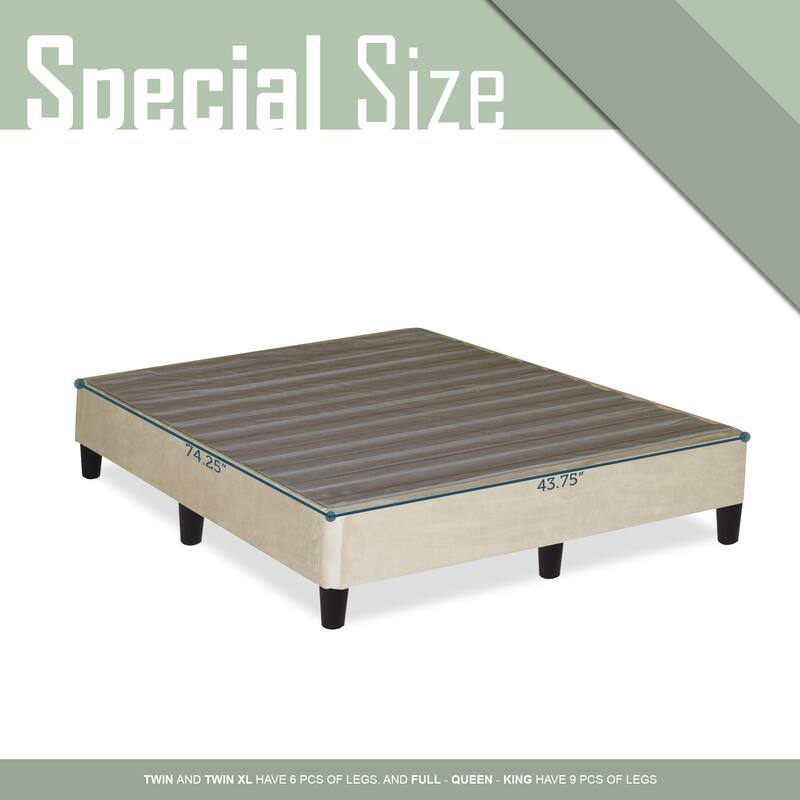 Onetan, 13” Platform Bed for Mattress with Leg, Beige