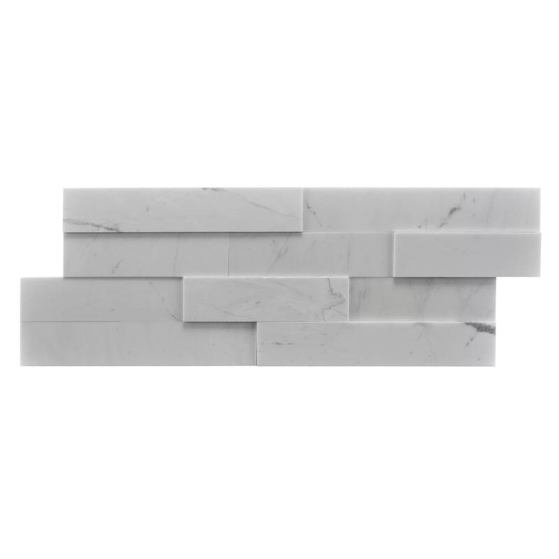 Cliffside 8 in. x 22 in Panel and 8 in. x 24 in. Corner Honed Marble Wall Tile