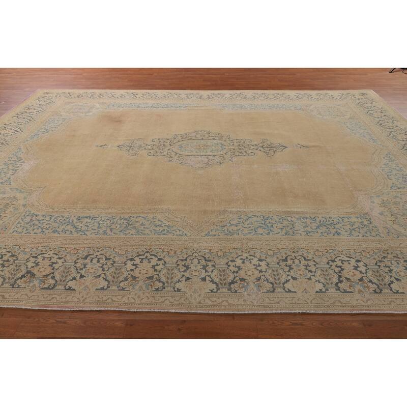 Kerman Persian Vintage Area Rug Hand-Knotted Wool Carpet - 9'10" x 13'3"
